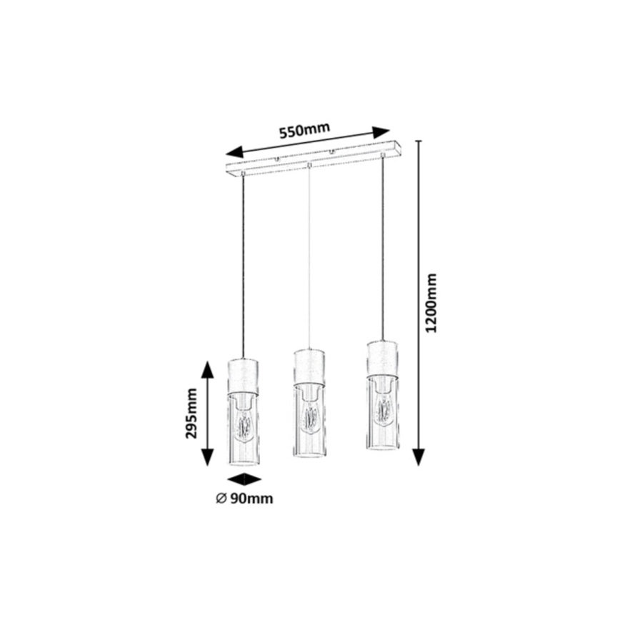 Rabalux - Chandelier on a string 3xE27/25W/230V