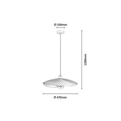 Rabalux - Pendant light on cable 1xE27/40W/230V beige