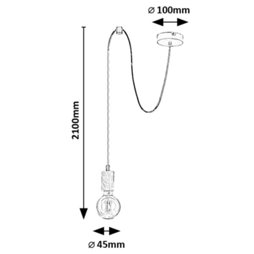 Rabalux - Chandelier on a string 1xE27/60W/230V beech