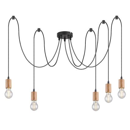 Rabalux - Chandelier on a string 5xE27/60W/230V spider beech