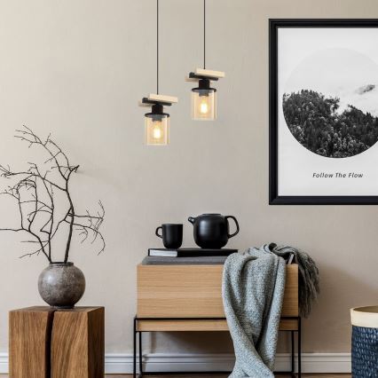 Rabalux - Chandelier on a pole 1xE27/25W/230V pine