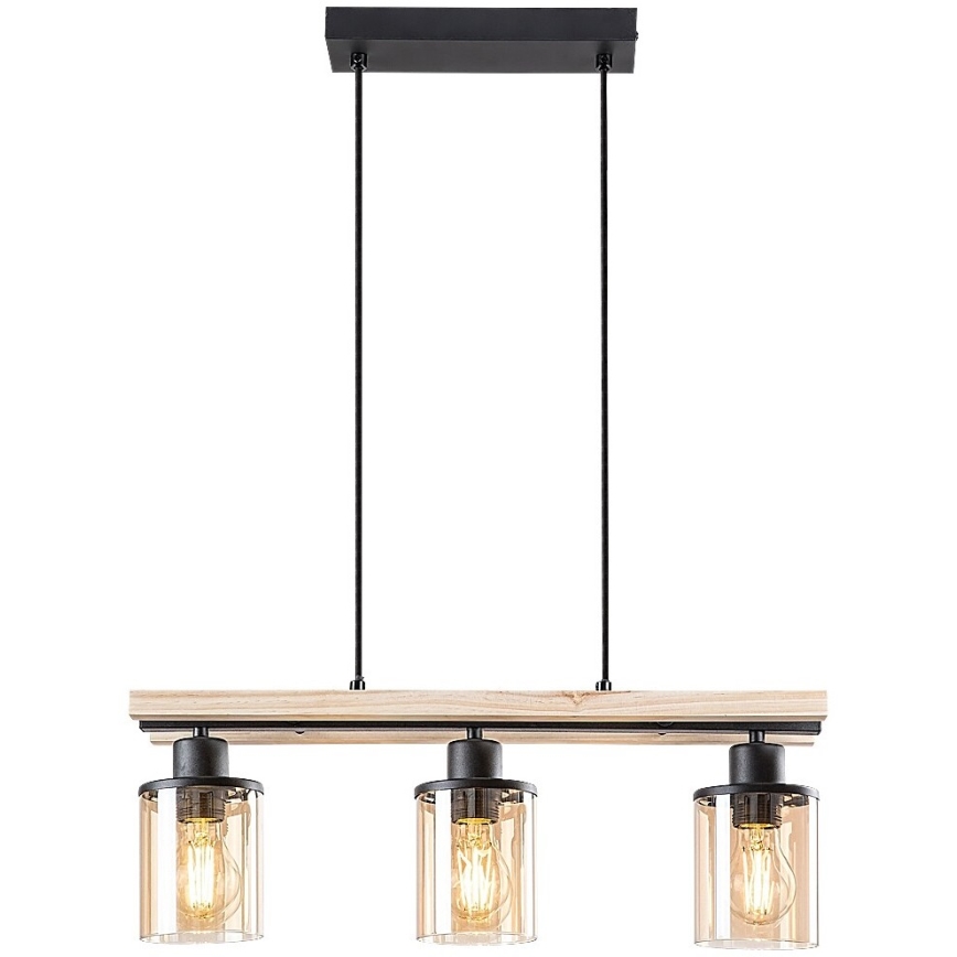 Rabalux - Chandelier on a string 3xE27/25W/230V pine