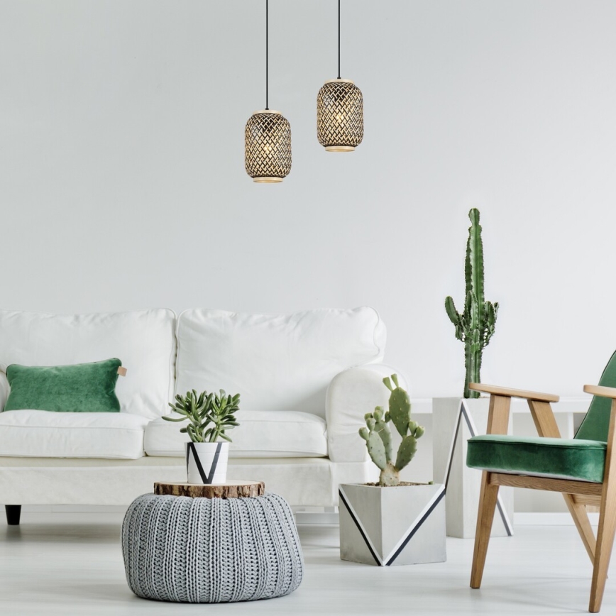 Rabalux - Chandelier on a string 1xE27/40W/230V rattan