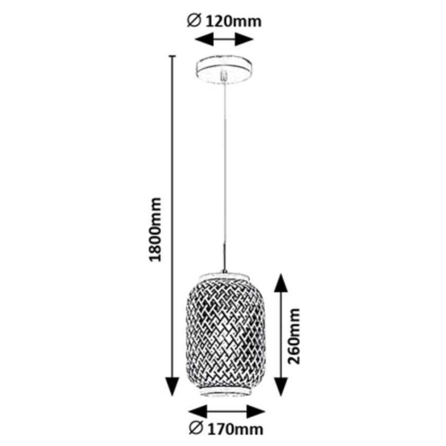 Rabalux - Chandelier on a string 1xE27/40W/230V rattan