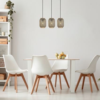 Rabalux - Chandelier on a string 3xE27/40W/230V rattan