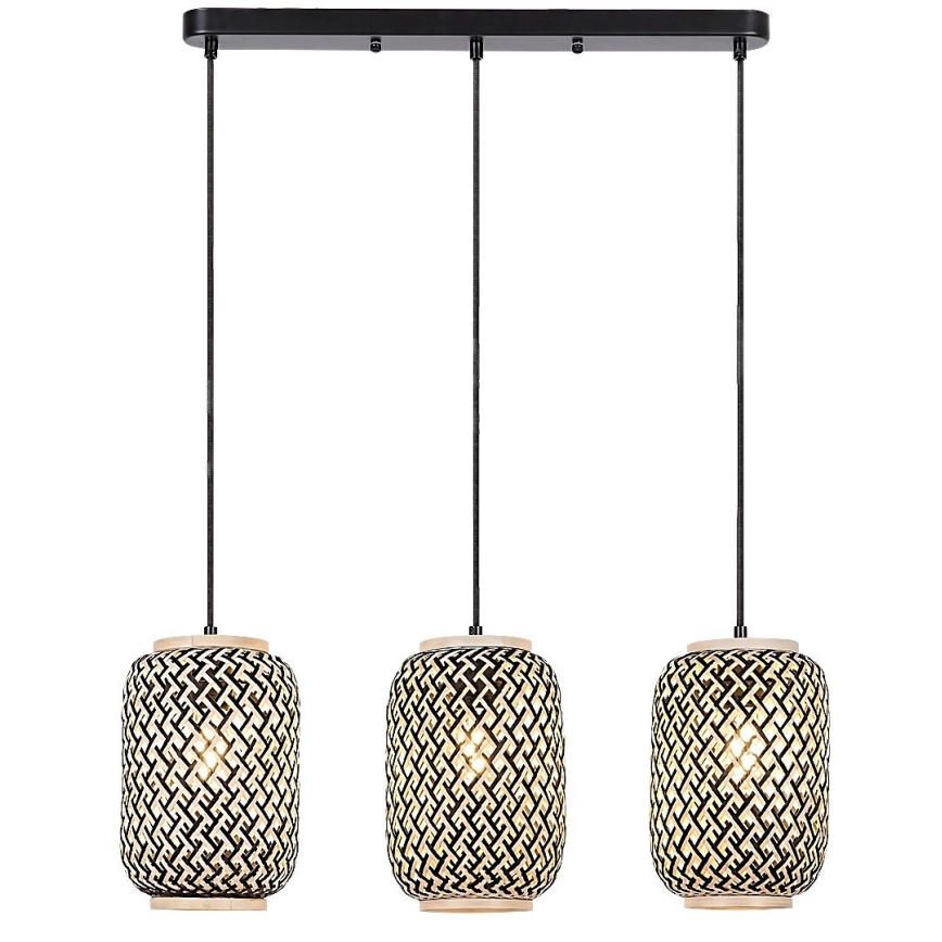 Rabalux - Chandelier on a string 3xE27/40W/230V rattan