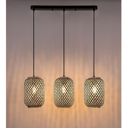 Rabalux - Chandelier on a string 3xE27/40W/230V rattan