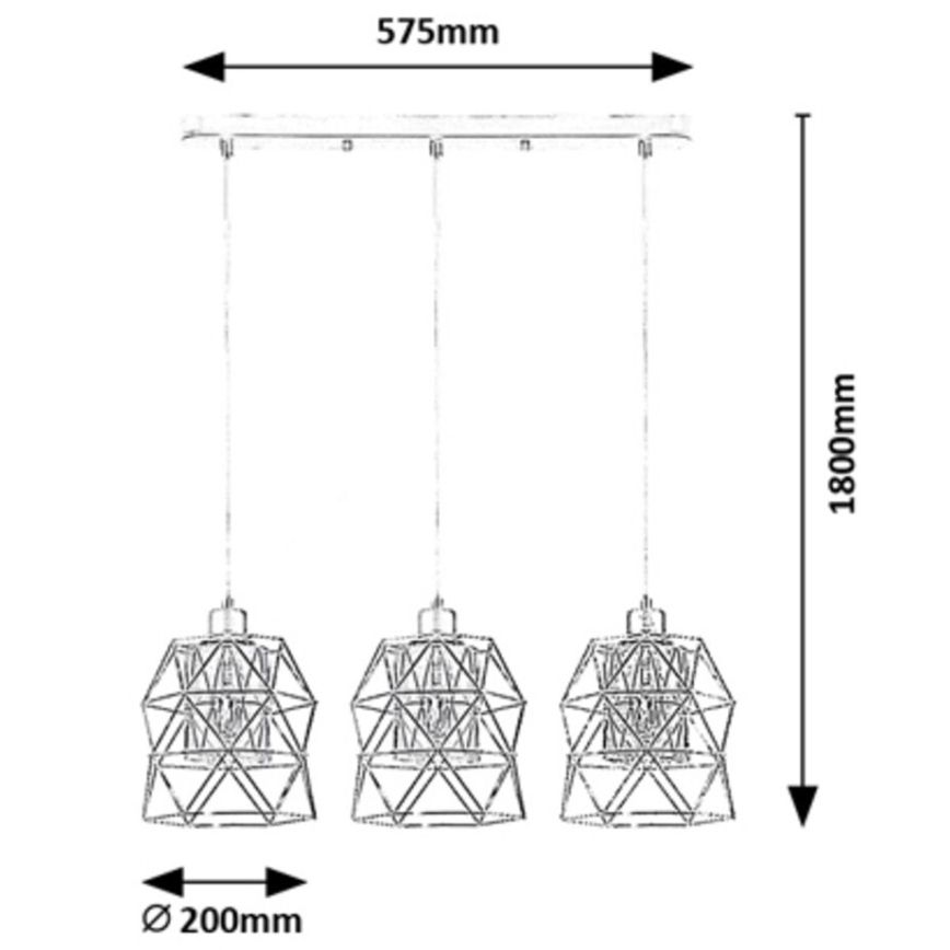 Rabalux - Chandelier on a string 3xE27/40W/230V