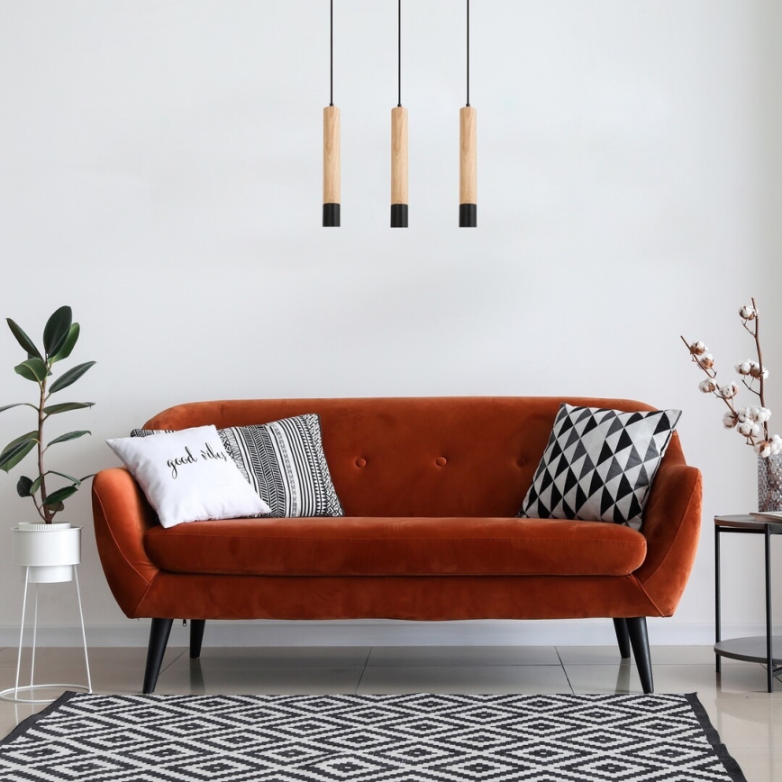 Rabalux - Chandelier on a string 3xGU10/50W/230V beech