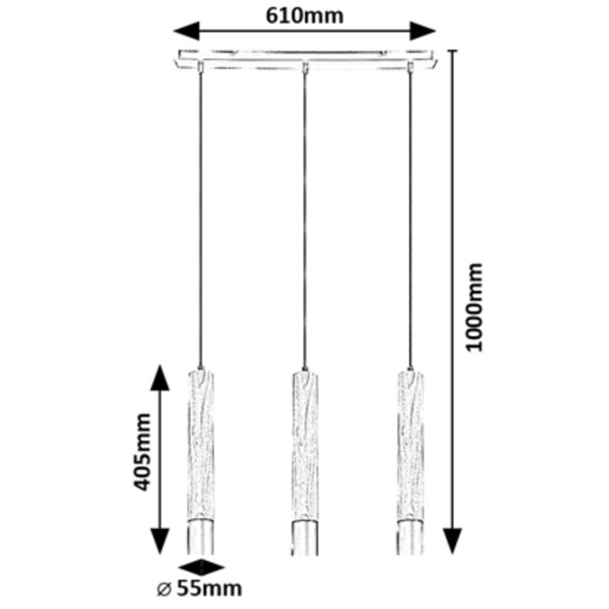 Rabalux - Chandelier on a string 3xGU10/50W/230V beech