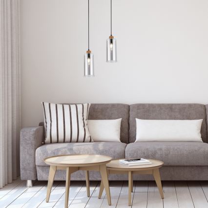 Rabalux - Chandelier on a string 1xE27/25W/230V oak