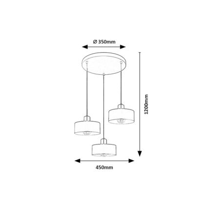 Rabalux - Cable pendant light 3xE27/25W/230V
