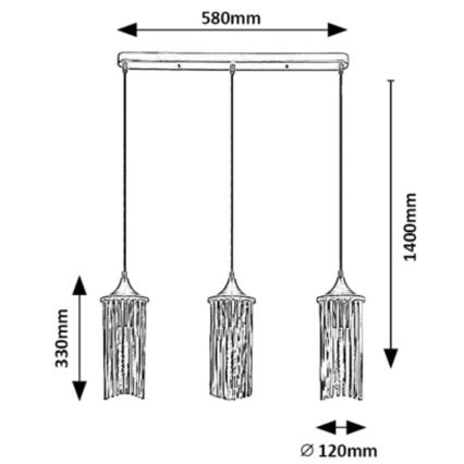 Rabalux - Chandelier on a string 3xE27/40W/230V
