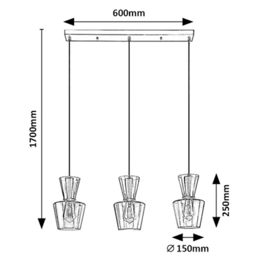 Rabalux - Chandelier on a string 3xE27/60W/230V