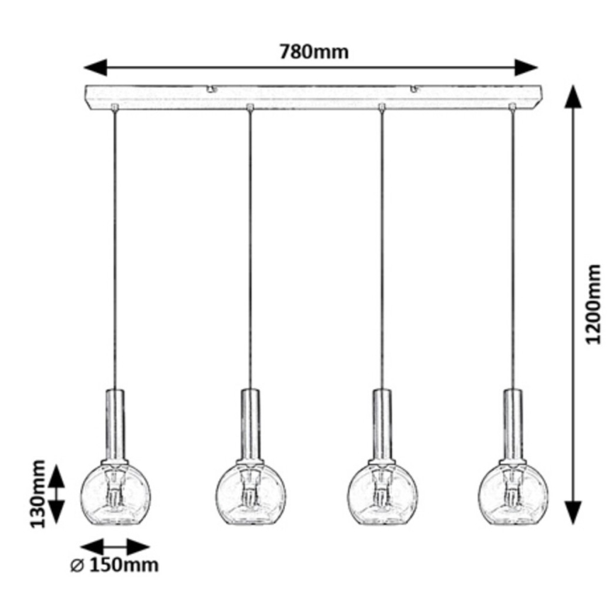 Rabalux - Chandelier on a string 4xE27/40W/230V