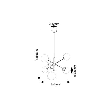 Rabalux - Chandelier on a string 6xE14/20W/230V