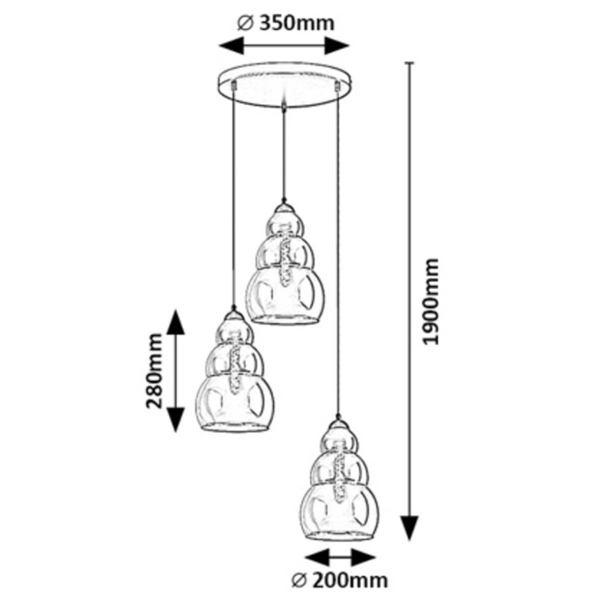Rabalux - Chandelier on a string 3xE27/40W/230V