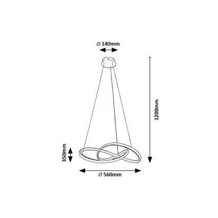 Rabalux - LED Chandelier on a string LED/36W/230V 3000K gold