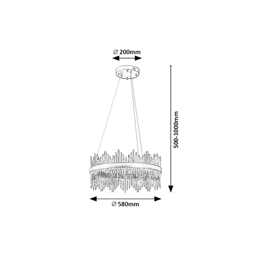 Rabalux - LED Chandelier on a string LED/36W/230V 3000/4000/6000K gold