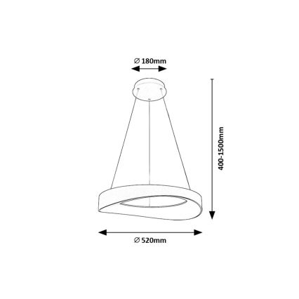 Rabalux - LED Chandelier on a string LED/56W/230V 3000K silver