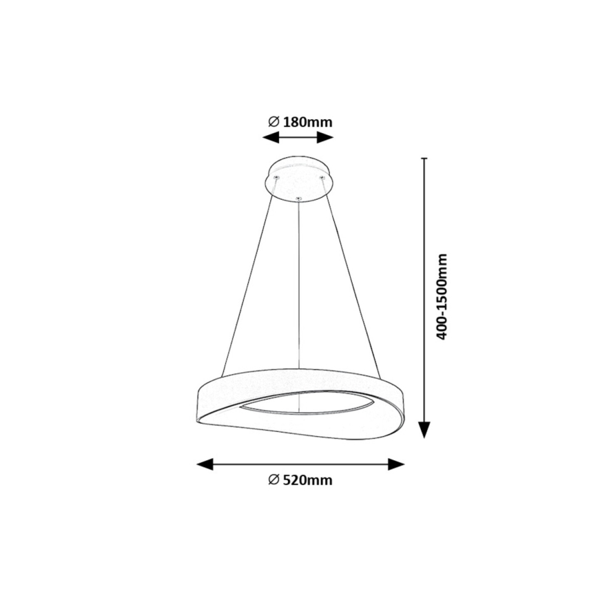 Rabalux - LED Chandelier on a string LED/56W/230V 3000K silver