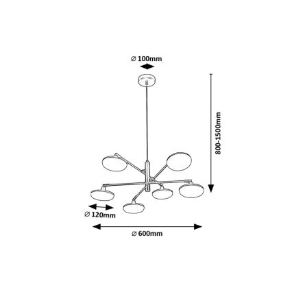 Rabalux - LED Chandelier on a string 6xLED/4W/230V 3000K