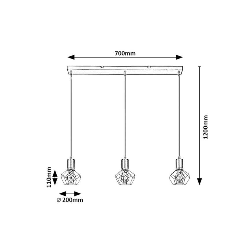 Rabalux - Chandelier on a string 3xE27/40W/230V