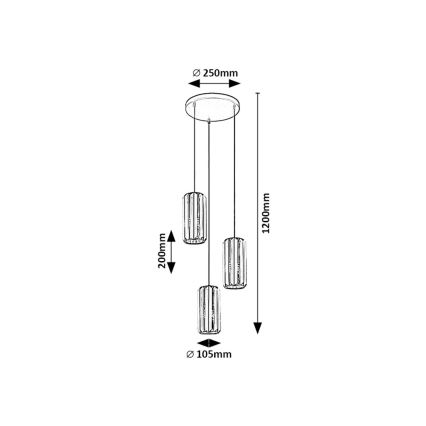 Rabalux - Chandelier on a string 3xE27/40W/230V