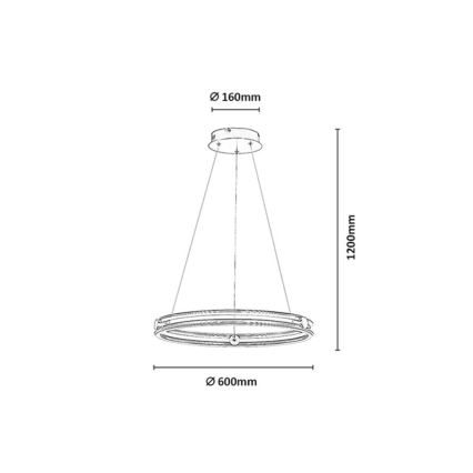 Rabalux - LED Dimmable pendant light on cable LED/60W/230V 3000-6500K gray + remote control