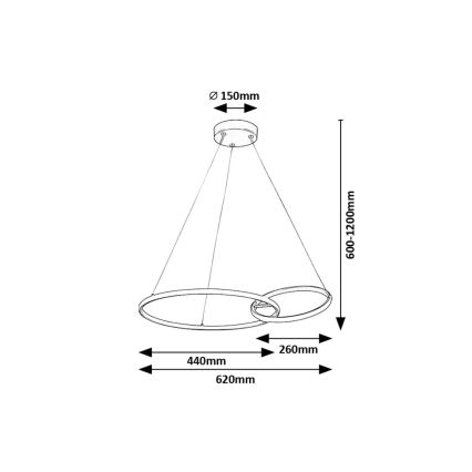 Rabalux - LED Chandelier on a string LED/36W/230V black/gold