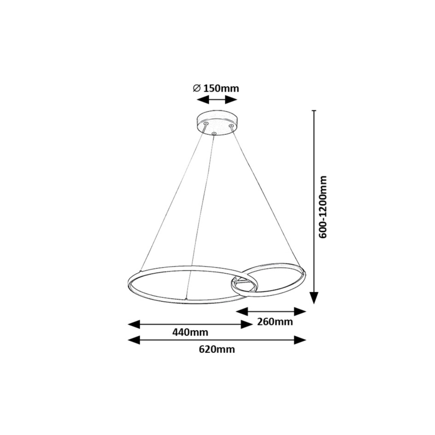 Rabalux - LED Chandelier on a string LED/36W/230V black/gold