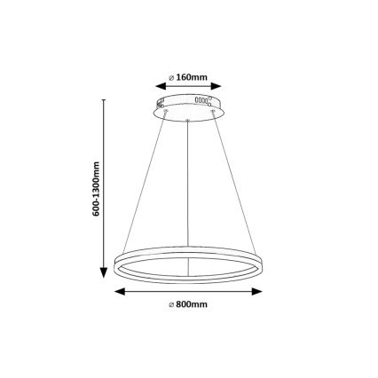 Rabalux - LED Chandelier on a string LED/45W/230V 3000K/4000K/6500K