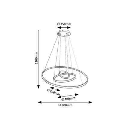 Rabalux - LED Dimmable chandelier on a string LED/100W/230V 3000-6500K + remote control