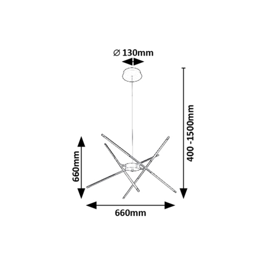 Rabalux - LED Chandelier on a string LED/40W/230V 3000K black
