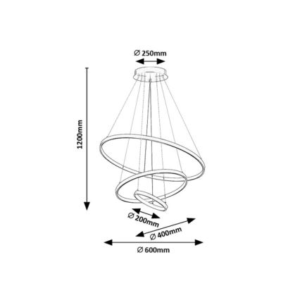 Rabalux - Dimmable LED pendant light on cable LED/90W/230V 3000-6500K + remote control