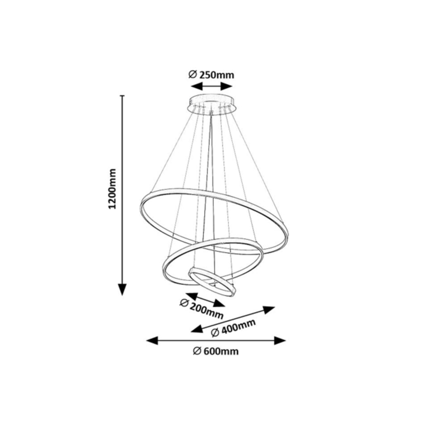 Rabalux - Dimmable LED pendant light on cable LED/90W/230V 3000-6500K + remote control
