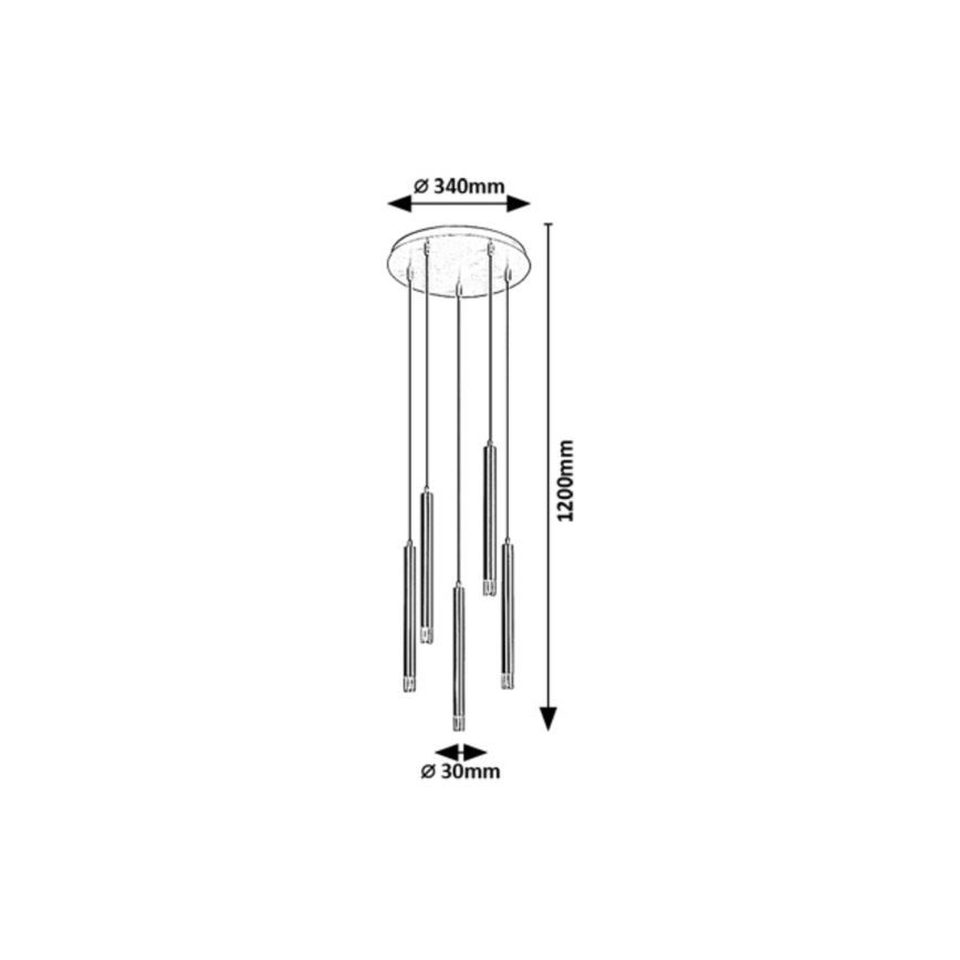 Rabalux - Chandelier on a string 5xG9/5W/230V black