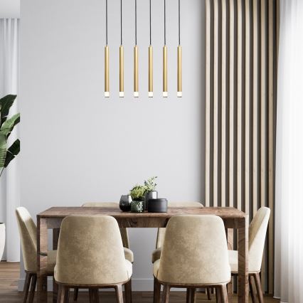 Rabalux - Chandelier on a string 6xG9/5W/230V gold