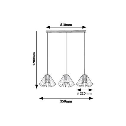 Rabalux - Chandelier on a string 3xE27/40W/230V