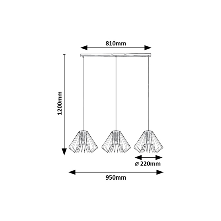 Rabalux - Chandelier on a string 3xE27/40W/230V