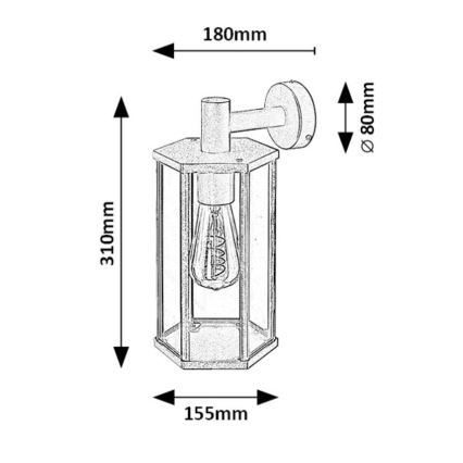 Rabalux - Outdoor wall lamp 1xE27/40W/230V IP44