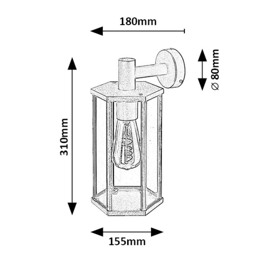Rabalux - Outdoor wall lamp 1xE27/40W/230V IP44