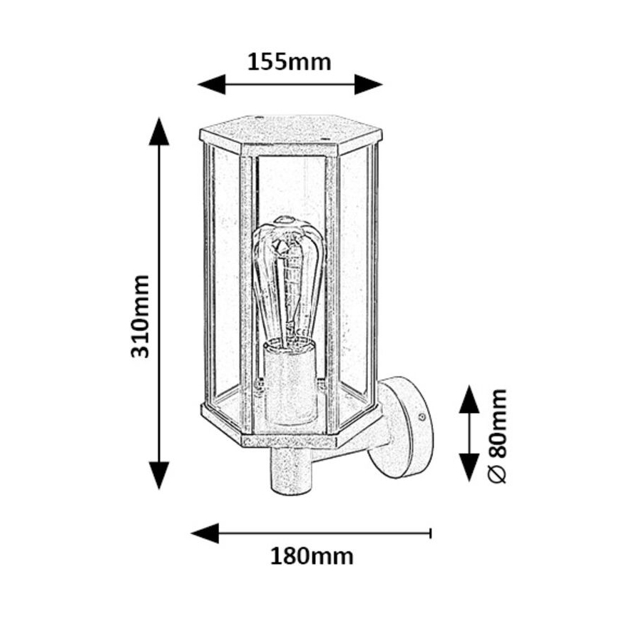Rabalux - Outdoor wall lamp 1xE27/40W/230V IP44