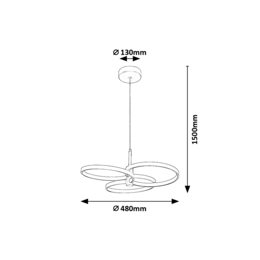 Rabalux - Dimmable LED pendant on cable LED/50W/230V 3000-6500K + remote control