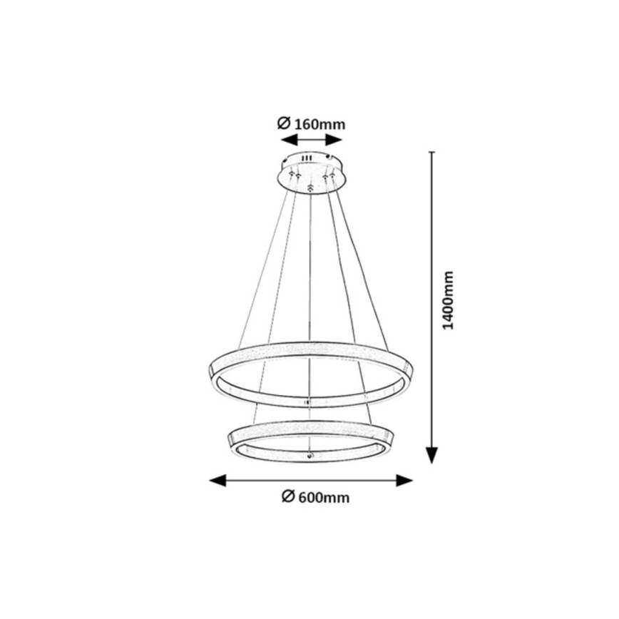 Rabalux - Dimmable LED pendant on cable LED/45W/230V 3000-6500K + remote control
