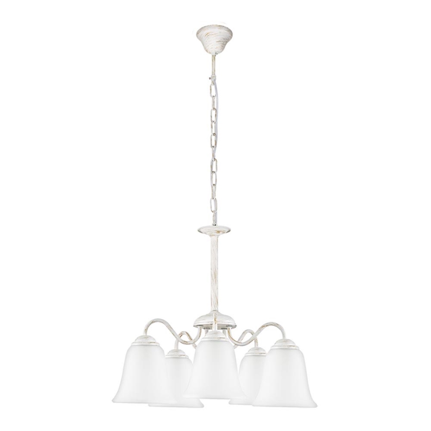 Rabalux 7261 - Chandelier FABIOLA E27/40W/230V white