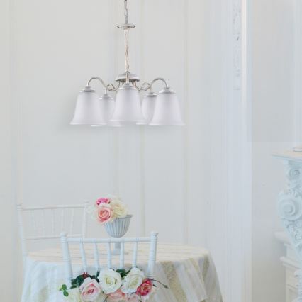 Rabalux 7261 - Chandelier FABIOLA E27/40W/230V white