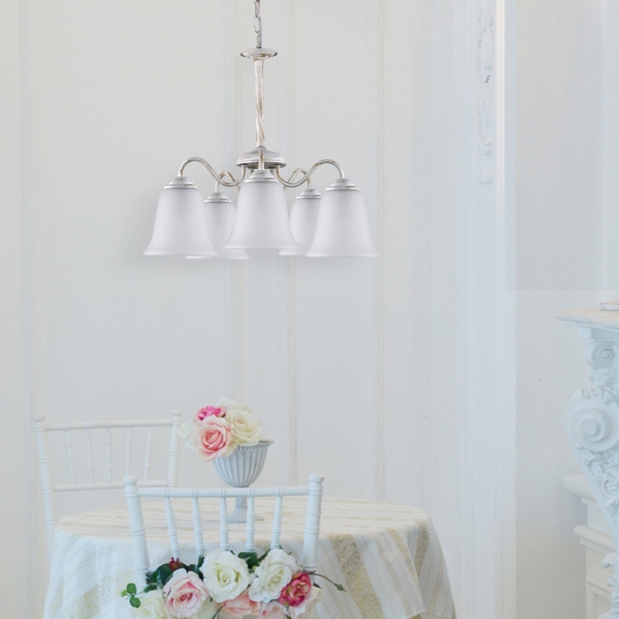 Rabalux 7261 - Chandelier FABIOLA E27/40W/230V white