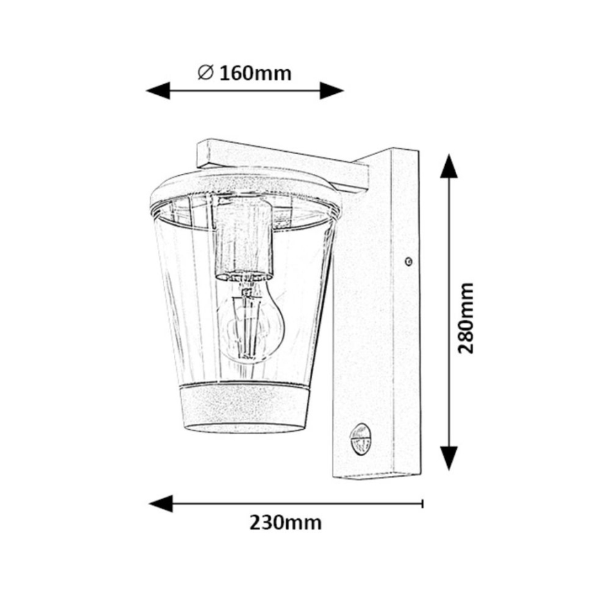 Rabalux - Outdoor wall lamp with a sensor 1xE27/40W/230V IP44