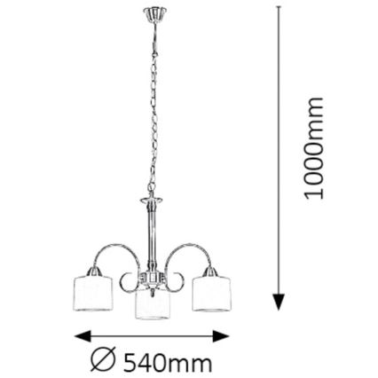 Rabalux - Chandelier 3xE27/60W/230V bronze